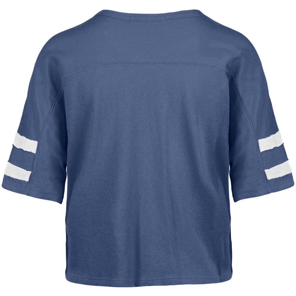 Detroit Lions '47 Women's Premier Scout Cropped V-Neck T-Shirt - Blue - 47 brand