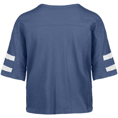 Detroit Lions '47 Women's Premier Scout Cropped V-Neck T-Shirt - Blue - 47 brand