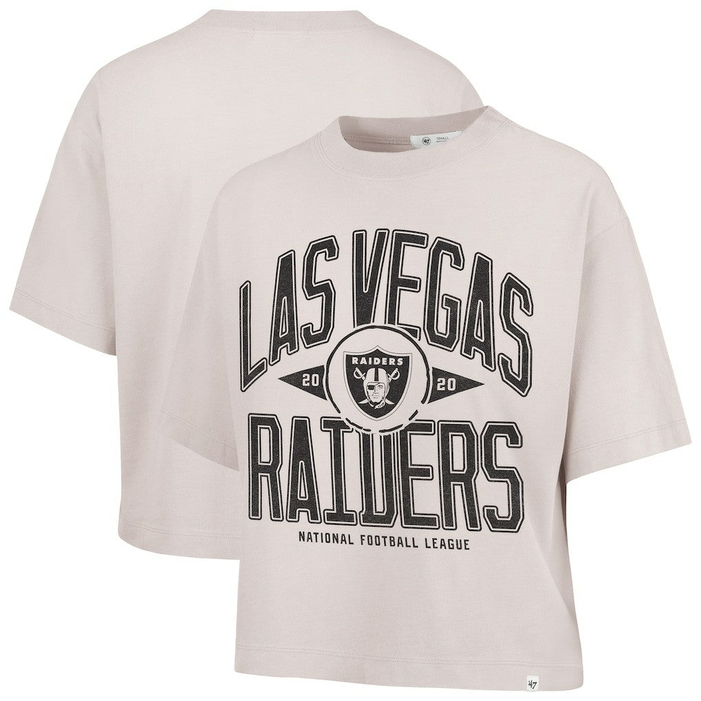 Las Vegas Raiders '47 Women's Cropped Windthrow Ravine T-Shirt - Natural - 47 brand
