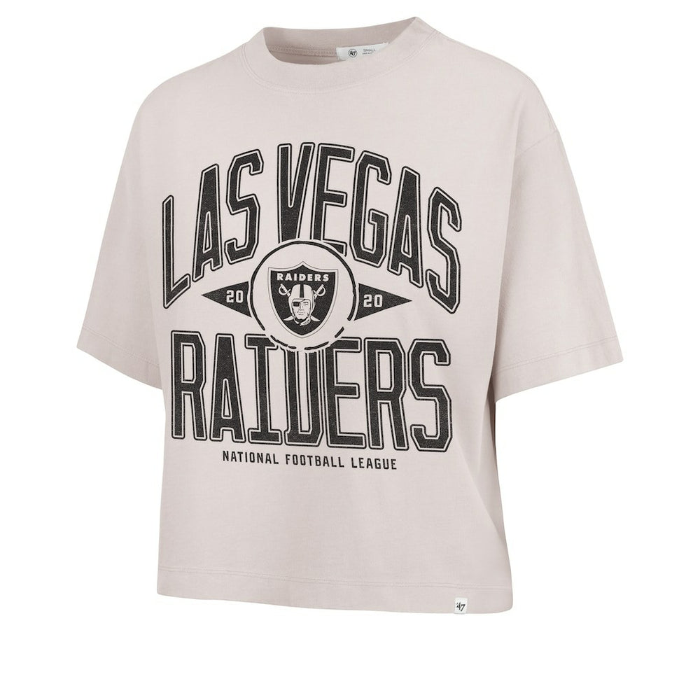 Las Vegas Raiders '47 Women's Cropped Windthrow Ravine T-Shirt - Natural - 47 brand