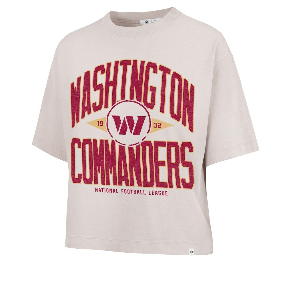 Washington Commanders '47 Women's Cropped Windthrow Ravine T-Shirt - Natural - 47 brand