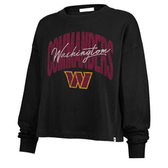 Washington Commanders '47 Women's Muse Sydney Long Sleeve Cropped T-Shirt - Black - 47 brand