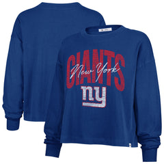 New York Giants '47 Women's Muse Sydney Long Sleeve Cropped T-Shirt - Royal - 47 brand