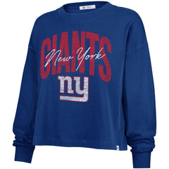 New York Giants '47 Women's Muse Sydney Long Sleeve Cropped T-Shirt - Royal - 47 brand