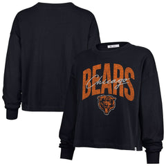 Chicago Bears '47 Women's Muse Sydney Long Sleeve Cropped T-Shirt - Navy - 47 brand