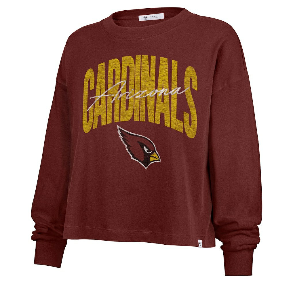 Arizona Cardinals '47 Women's Muse Sydney Long Sleeve Cropped T-Shirt - Cardinal - 47 brand