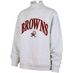 Cleveland Browns '47 Women's Vantage Mock Neck Pullover Sweatshirt - Heather Gray - 47 brand