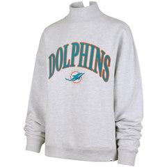 Miami Dolphins '47 Women's Vantage Mock Neck Pullover Sweatshirt - Heather Gray - 47 brand