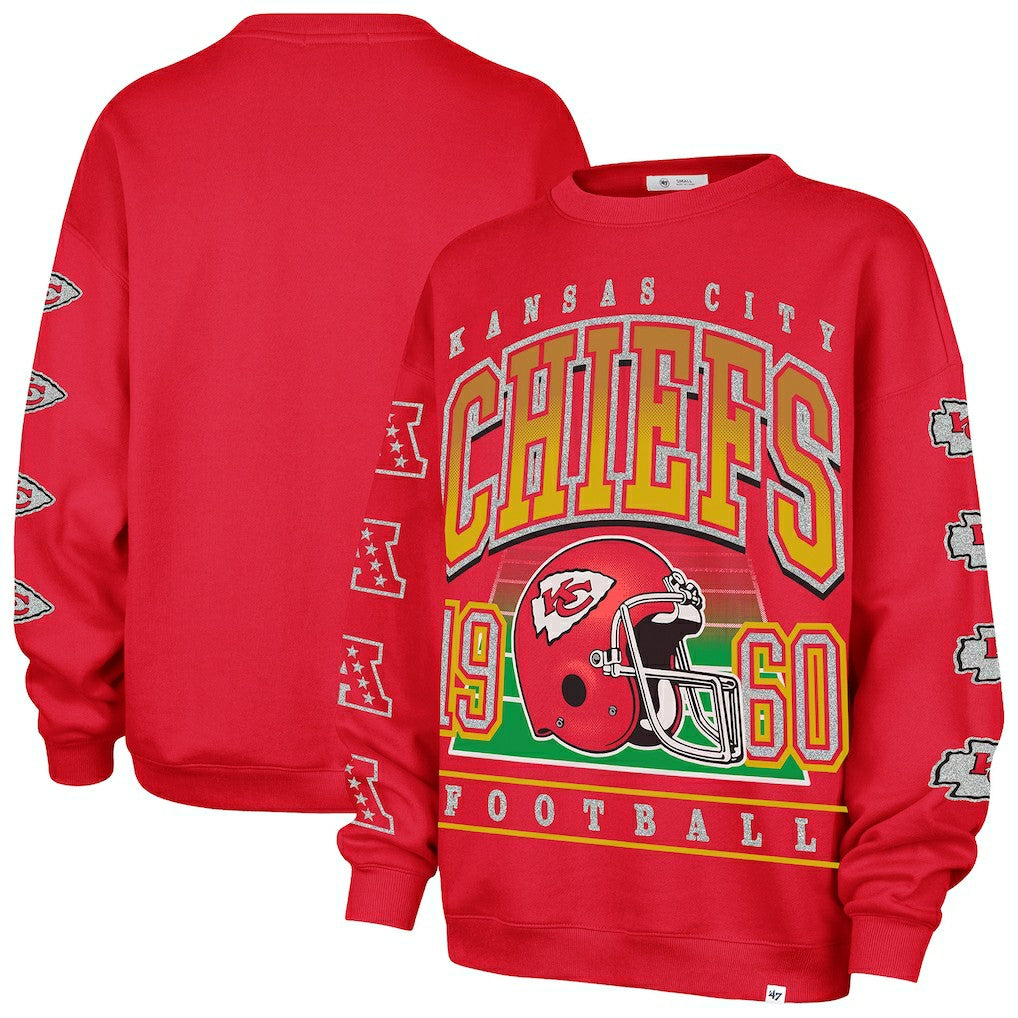 Kansas City Chiefs '47 Women's Go Big Oversized Pullover Sweatshirt - Red - 47 brand