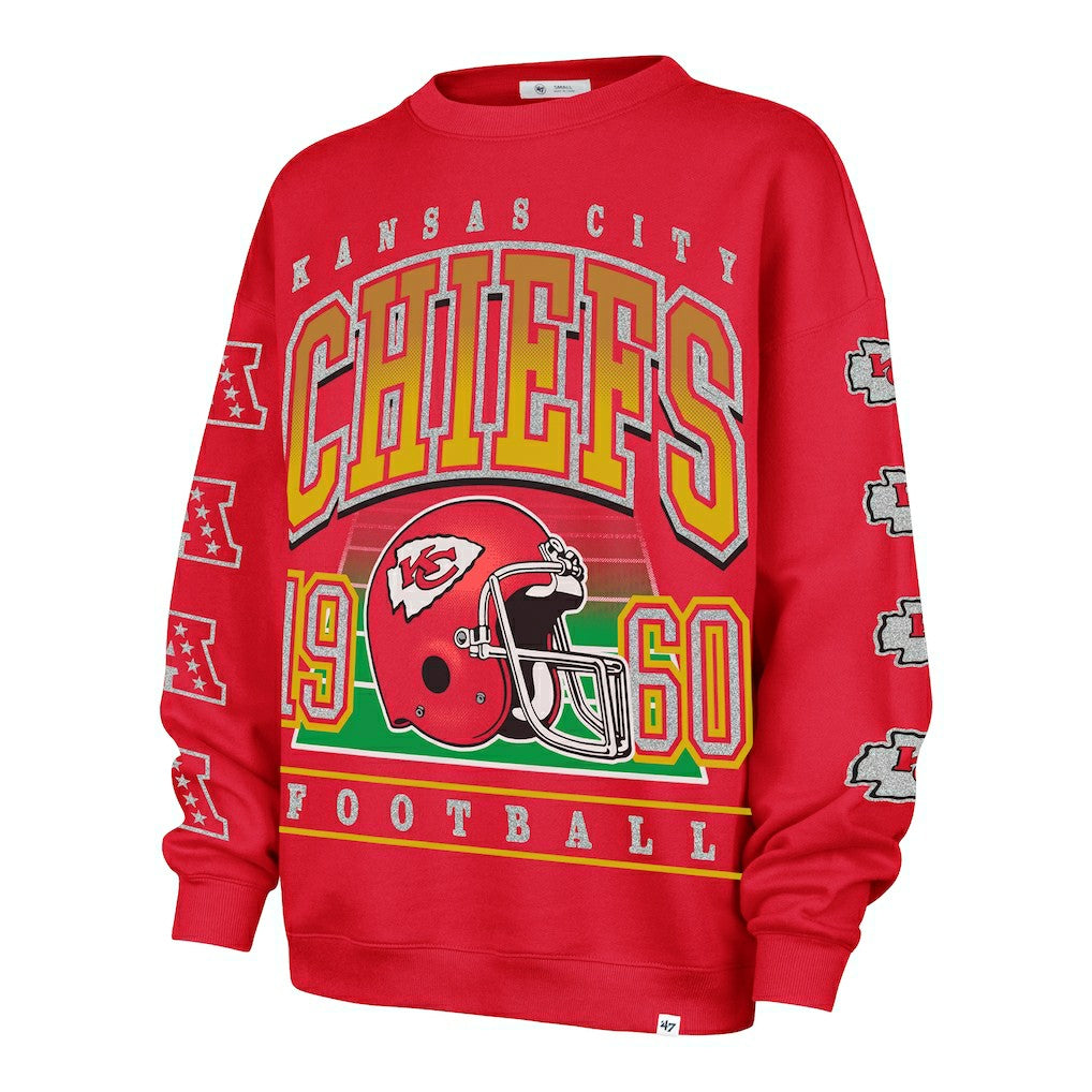 Kansas City Chiefs '47 Women's Go Big Oversized Pullover Sweatshirt - Red - 47 brand
