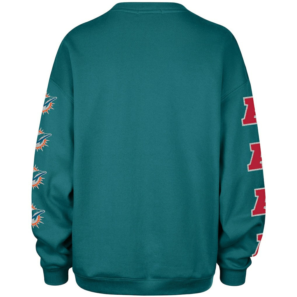 Miami Dolphins '47 Women's Go Big Oversized Pullover Sweatshirt - Aqua - 47 brand