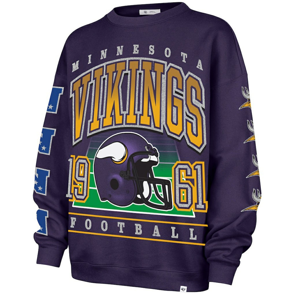 Minnesota Vikings '47 Women's Go Big Oversized Pullover Sweatshirt - Purple - 47 brand
