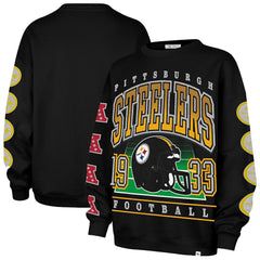 Pittsburgh Steelers '47 Women's Go Big Oversized Pullover Sweatshirt - Black - 47 brand