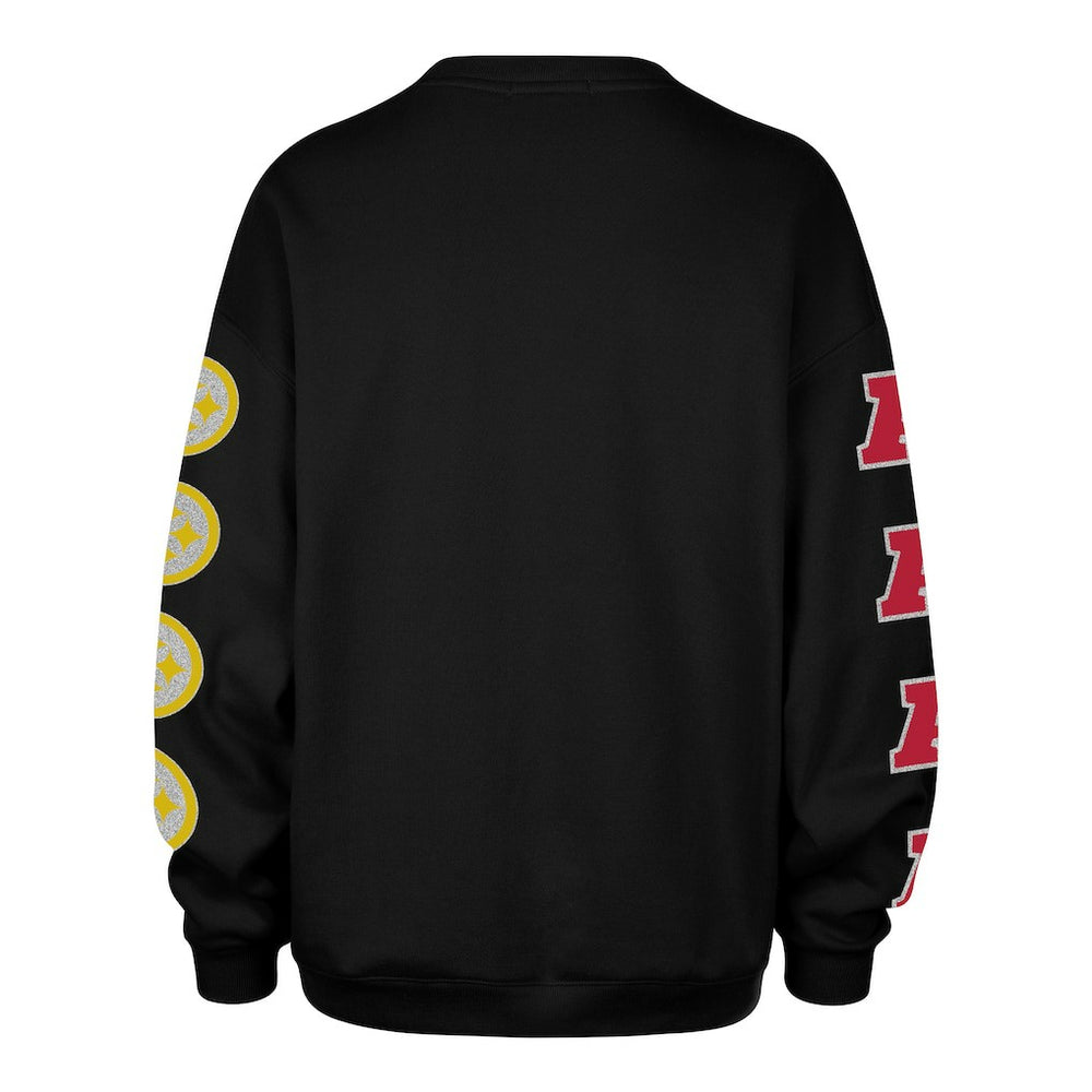 Pittsburgh Steelers '47 Women's Go Big Oversized Pullover Sweatshirt - Black - 47 brand