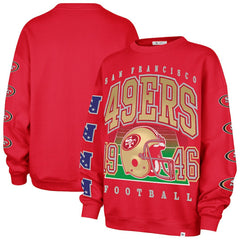 San Francisco 49ers '47 Women's Go Big Oversized Pullover Sweatshirt - Scarlet - 47 brand