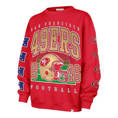 San Francisco 49ers '47 Women's Go Big Oversized Pullover Sweatshirt - Scarlet - 47 brand