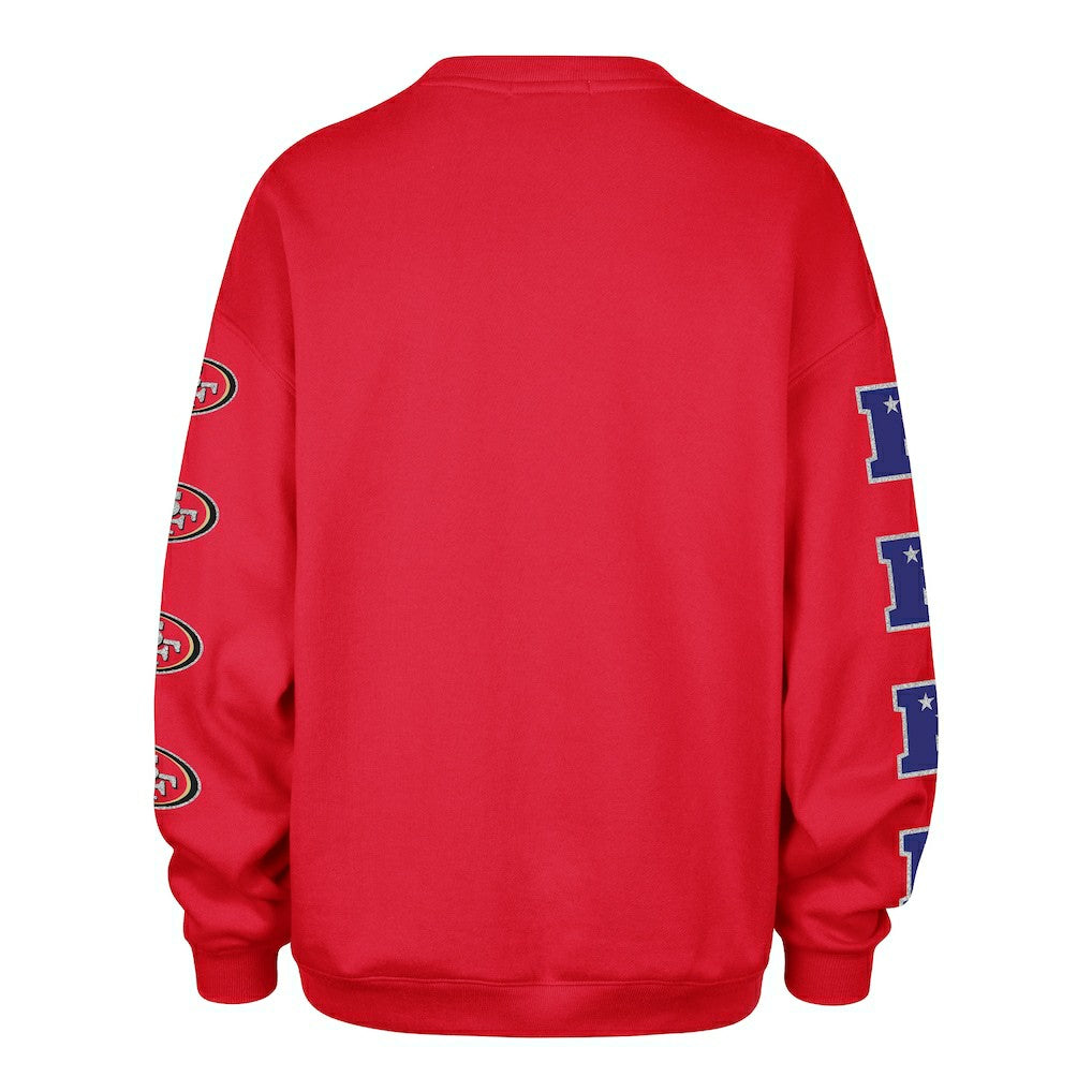 San Francisco 49ers '47 Women's Go Big Oversized Pullover Sweatshirt - Scarlet - 47 brand