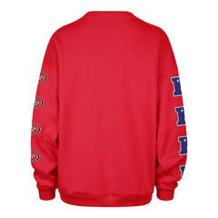 San Francisco 49ers '47 Women's Go Big Oversized Pullover Sweatshirt - Scarlet - 47 brand