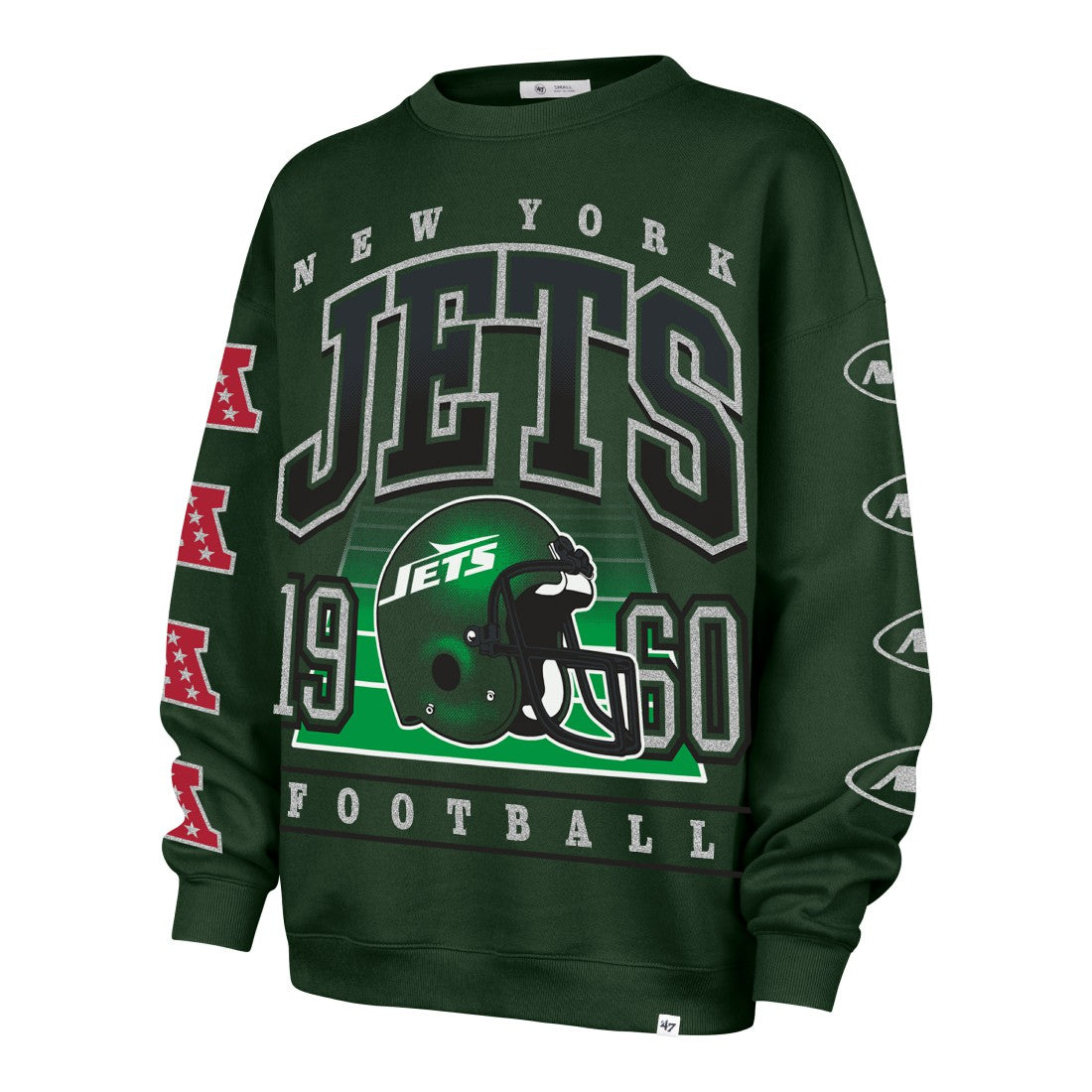 New York Jets '47 Women's Go Big Oversized Pullover Sweatshirt - Green - 47 brand