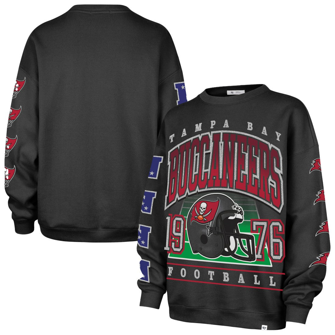 Tampa Bay Buccaneers '47 Women's Go Big Oversized Pullover Sweatshirt - Charcoal - 47 brand