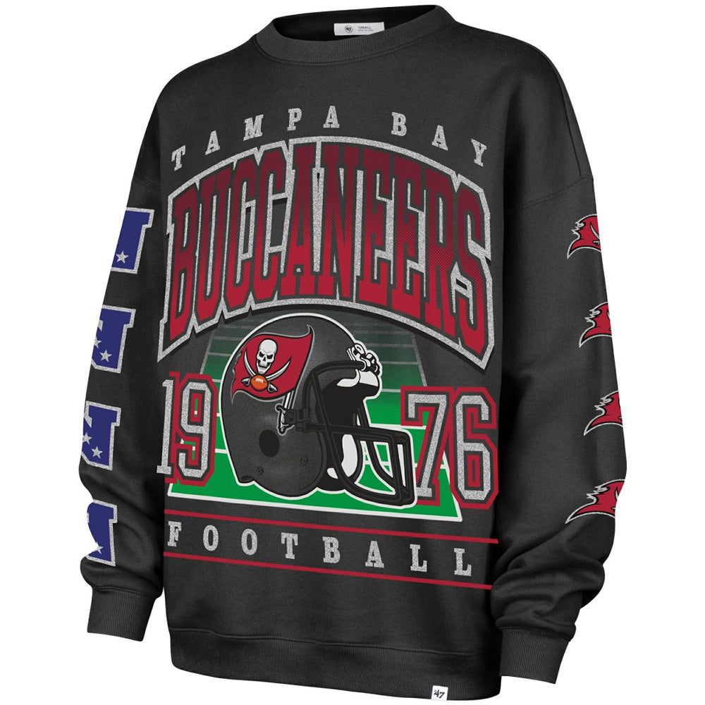 Tampa Bay Buccaneers '47 Women's Go Big Oversized Pullover Sweatshirt - Charcoal - 47 brand