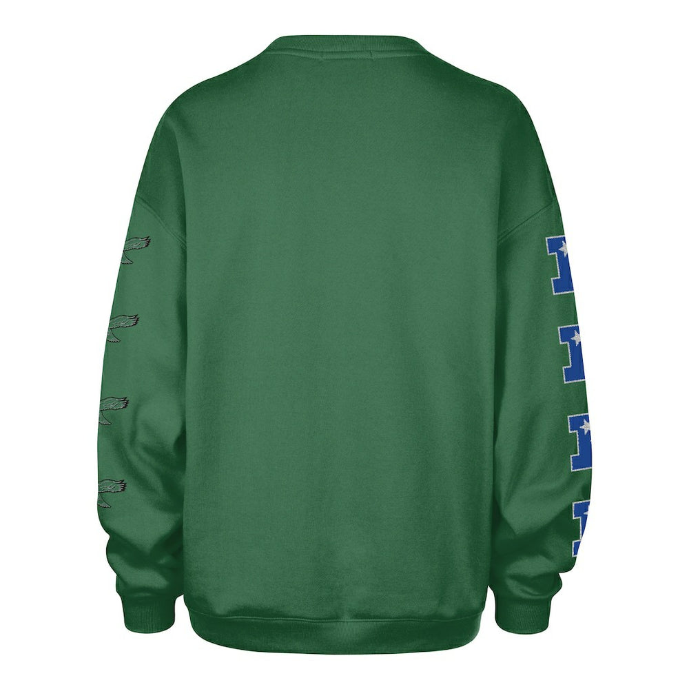 Philadelphia Eagles '47 Women's Go Big Oversized Pullover Sweatshirt - Kelly Green - 47 brand
