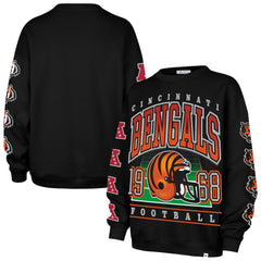 Cincinnati Bengals '47 Women's Go Big Oversized Pullover Sweatshirt - Black - 47 brand