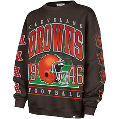 Cleveland Browns '47 Women's Go Big Oversized Pullover Sweatshirt - Brown - 47 brand