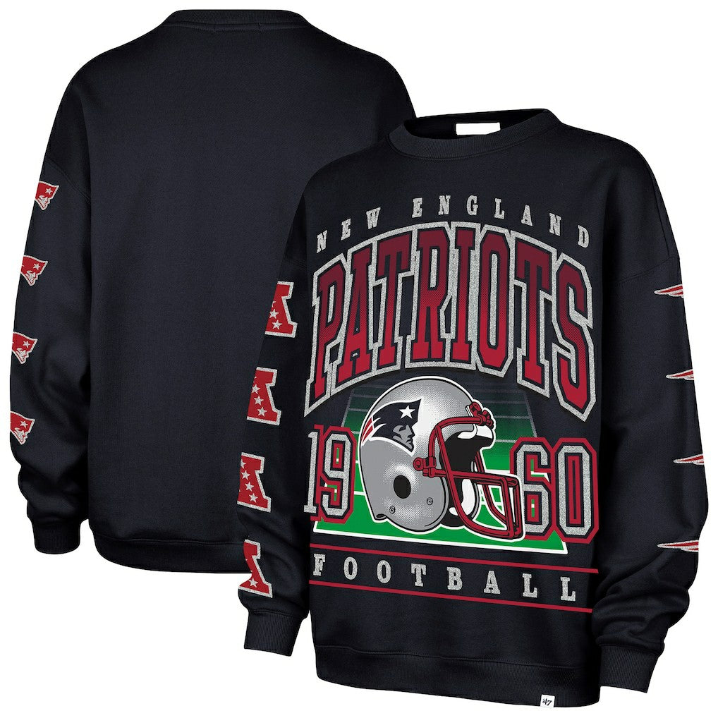 New England Patriots '47 Women's Go Big Oversized Pullover Sweatshirt - Navy - 47 brand