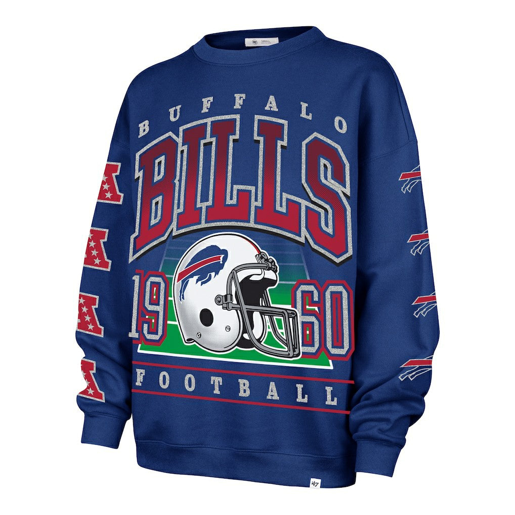 Buffalo Bills '47 Women's Go Big Oversized Pullover Sweatshirt - Royal - 47 brand