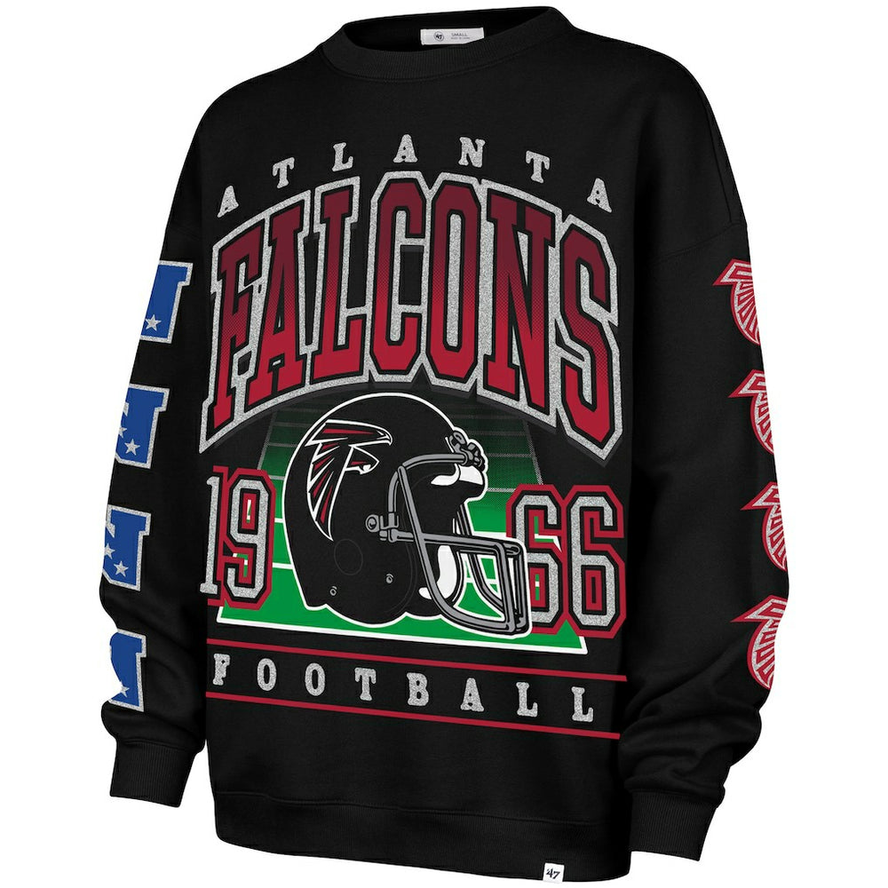 Atlanta Falcons '47 Women's Go Big Oversized Pullover Sweatshirt - Black - 47 brand