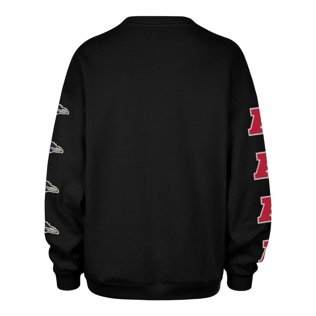 Baltimore Ravens '47 Women's Go Big Oversized Pullover Sweatshirt - Black - 47 brand