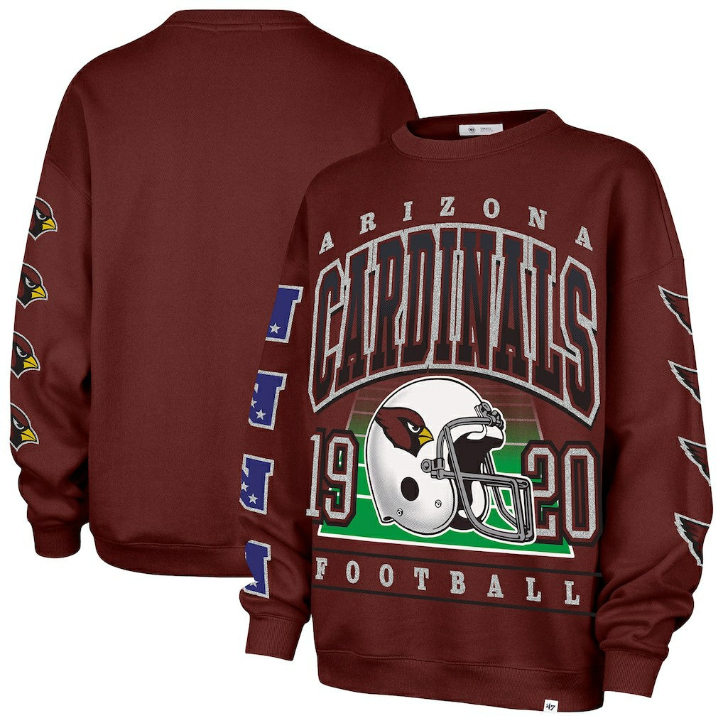 Arizona Cardinals '47 Women's Go Big Oversized Pullover Sweatshirt - Cardinal - 47 brand