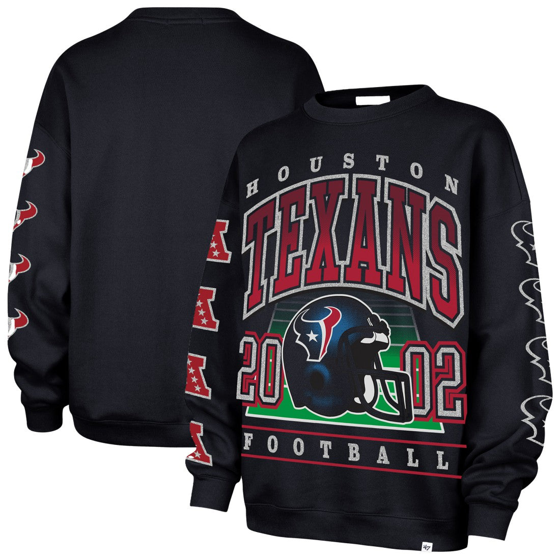 Houston Texans '47 Women's Go Big Oversized Pullover Sweatshirt - Navy - 47 brand