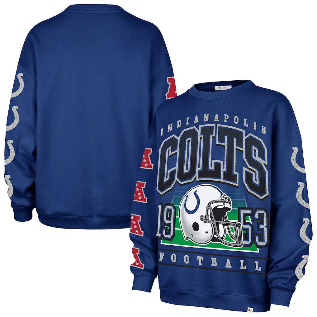 Indianapolis Colts '47 Women's Go Big Oversized Pullover Sweatshirt - Royal - 47 brand