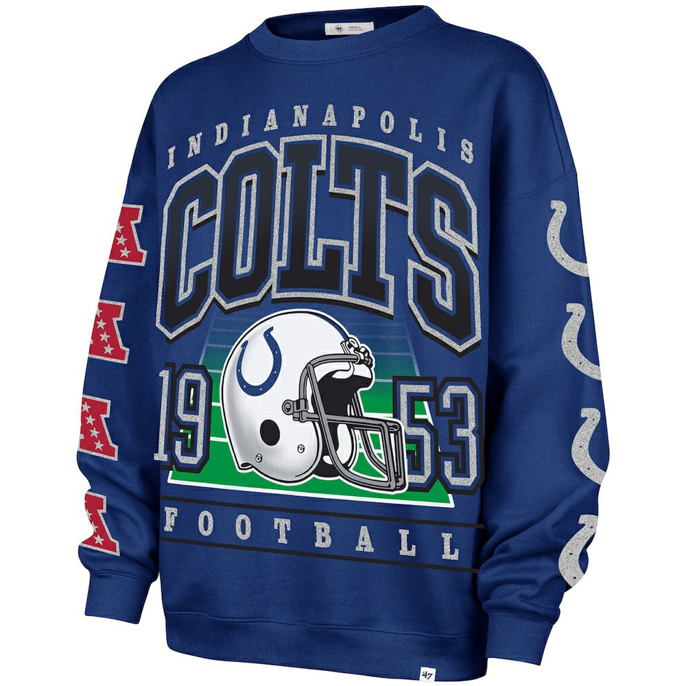 Indianapolis Colts '47 Women's Go Big Oversized Pullover Sweatshirt - Royal - 47 brand