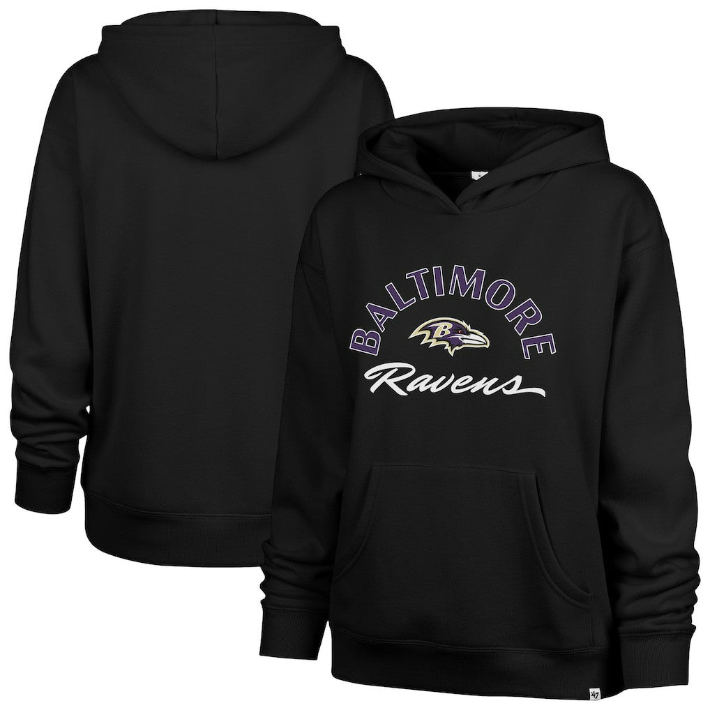 Baltimore Ravens '47 Women's Whirlwind Naomi Pullover Hoodie - Black - 47 brand