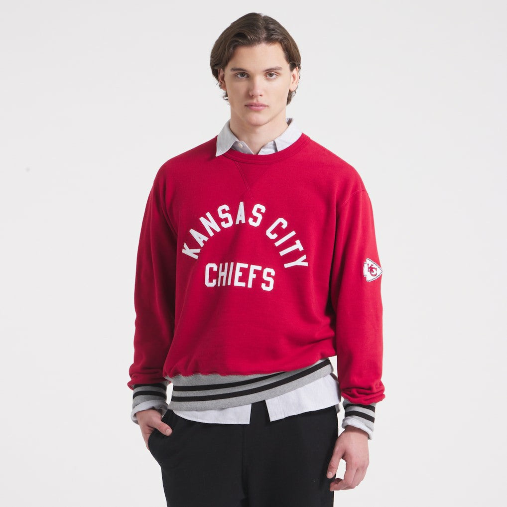 Kansas City Chiefs x Todd Snyder Relaxed Canadian Fleece Crew - Red - NFL