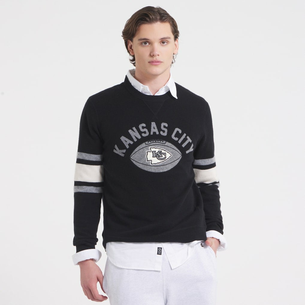 Kansas City Chiefs x Todd Snyder Cashmere Crew Sweater - Black - NFL