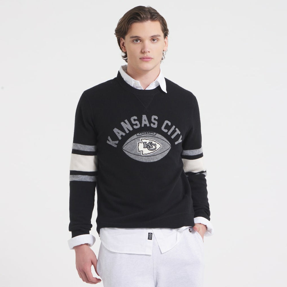 Kansas City Chiefs x Todd Snyder Cashmere Crew Sweater - Black - NFL