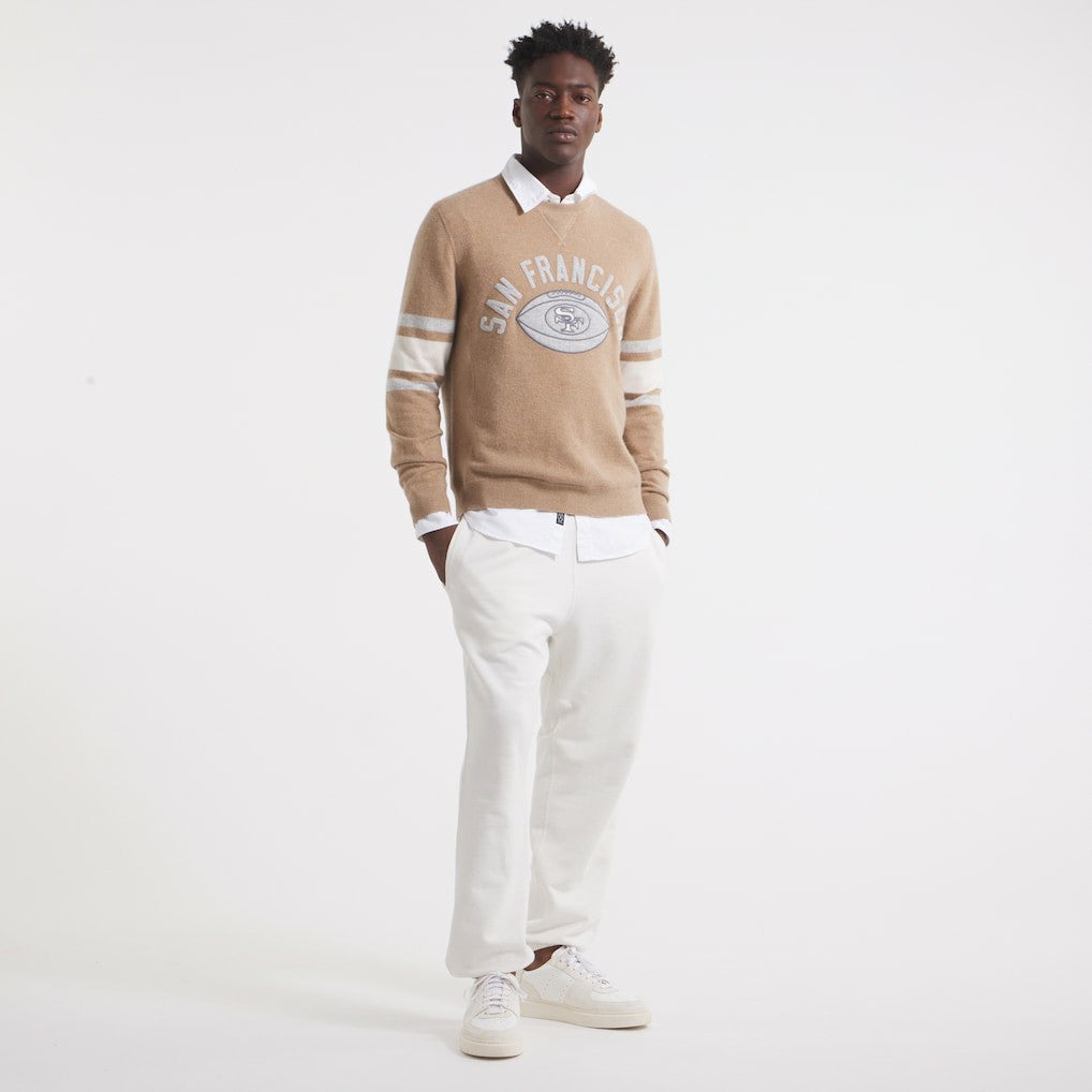 San Francisco 49ers x Todd Snyder Cashmere Crew Sweater - Oatmeal - NFL