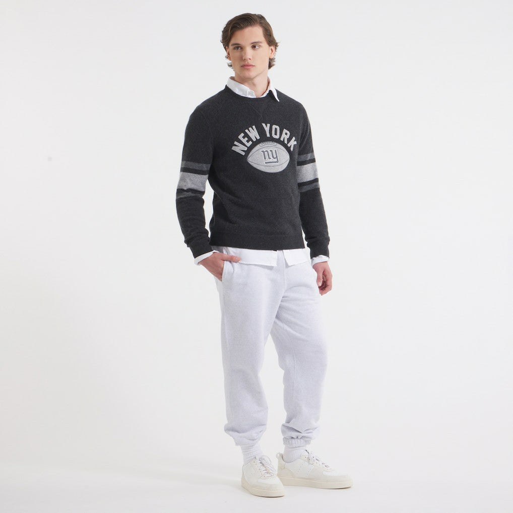 New York Giants x Todd Snyder Cashmere Crew Sweatshirt - Heather Charcoal - NFL