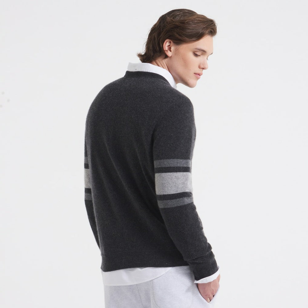 New York Giants x Todd Snyder Cashmere Crew Sweatshirt - Heather Charcoal - NFL
