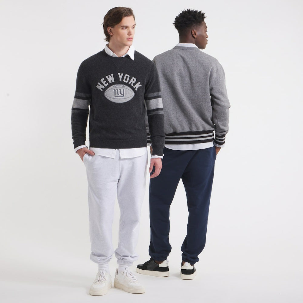 New York Giants x Todd Snyder Cashmere Crew Sweatshirt - Heather Charcoal - NFL