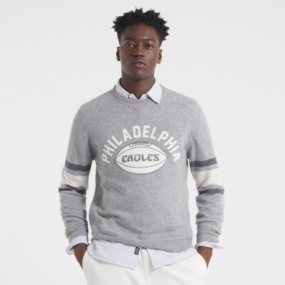 Philadelphia Eagles x Todd Snyder Cashmere Crew Sweater - Heather Gray - NFL