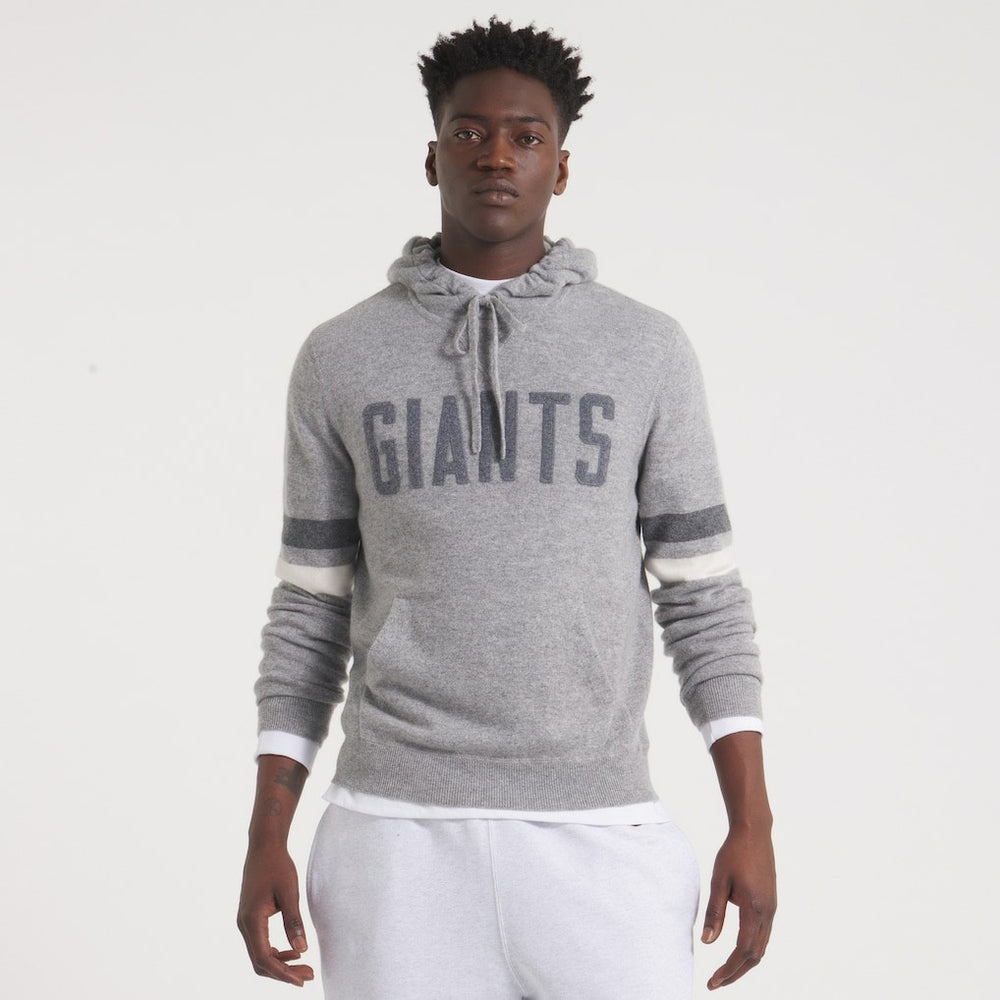 New York Giants x Todd Snyder Cashmere Hoodie Sweater - Heather Charcoal - NFL