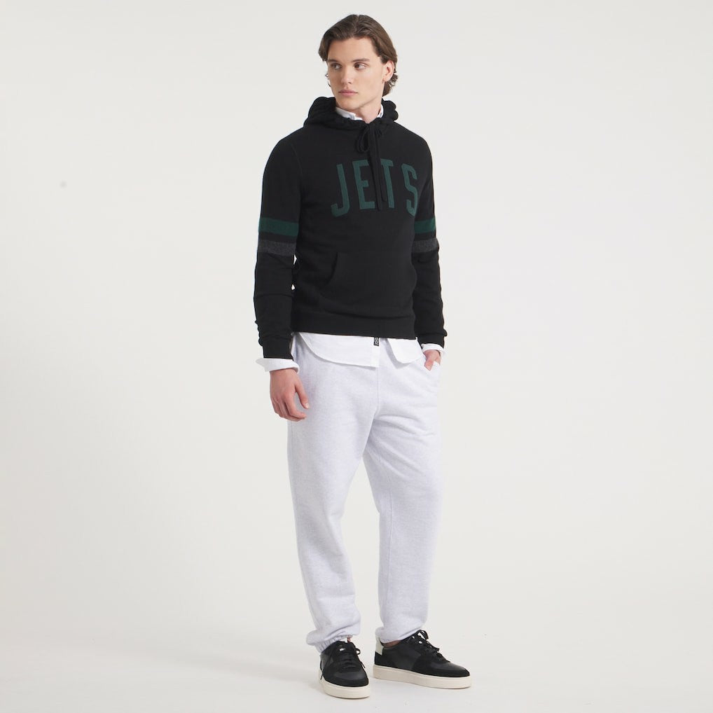 New York Jets x Todd Snyder Cashmere Hoodie Sweater - Heather Black - NFL