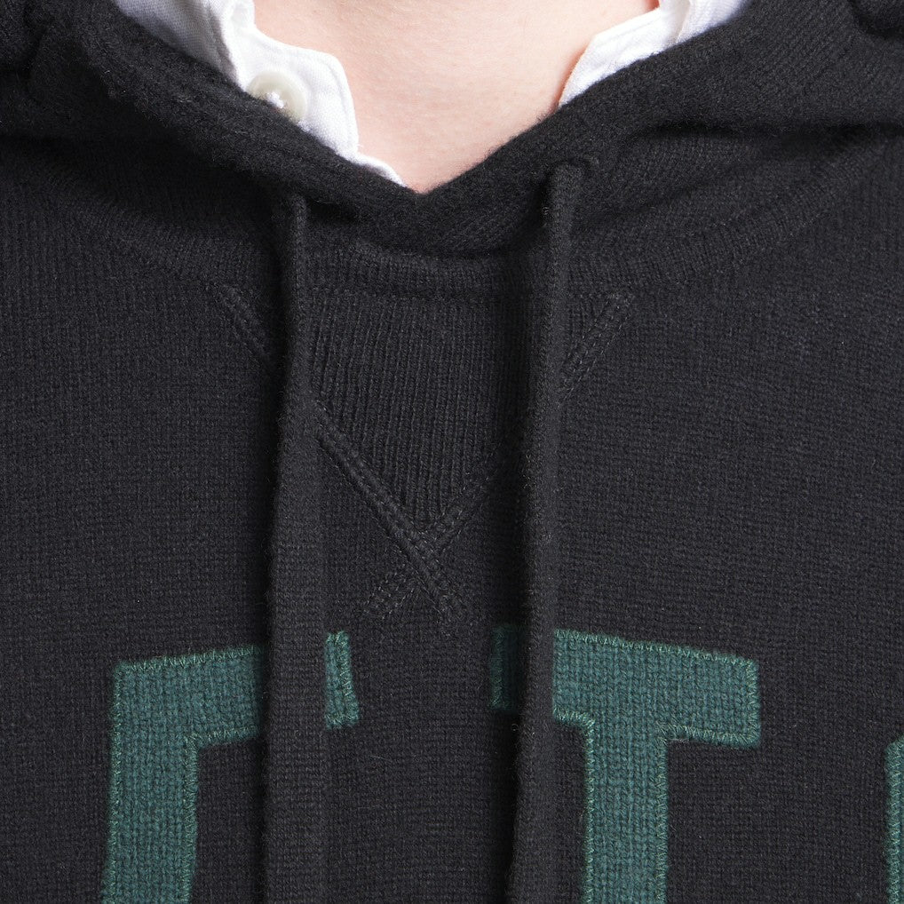 New York Jets x Todd Snyder Cashmere Hoodie Sweater - Heather Black - NFL