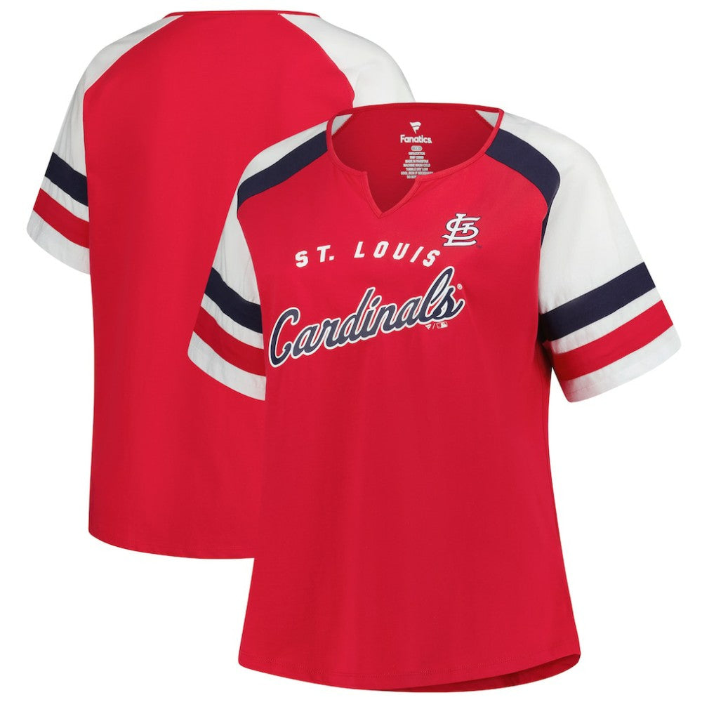 St. Louis Cardinals Profile Women's Plus Sized Arched Notch Neck T-Shirt Sale
