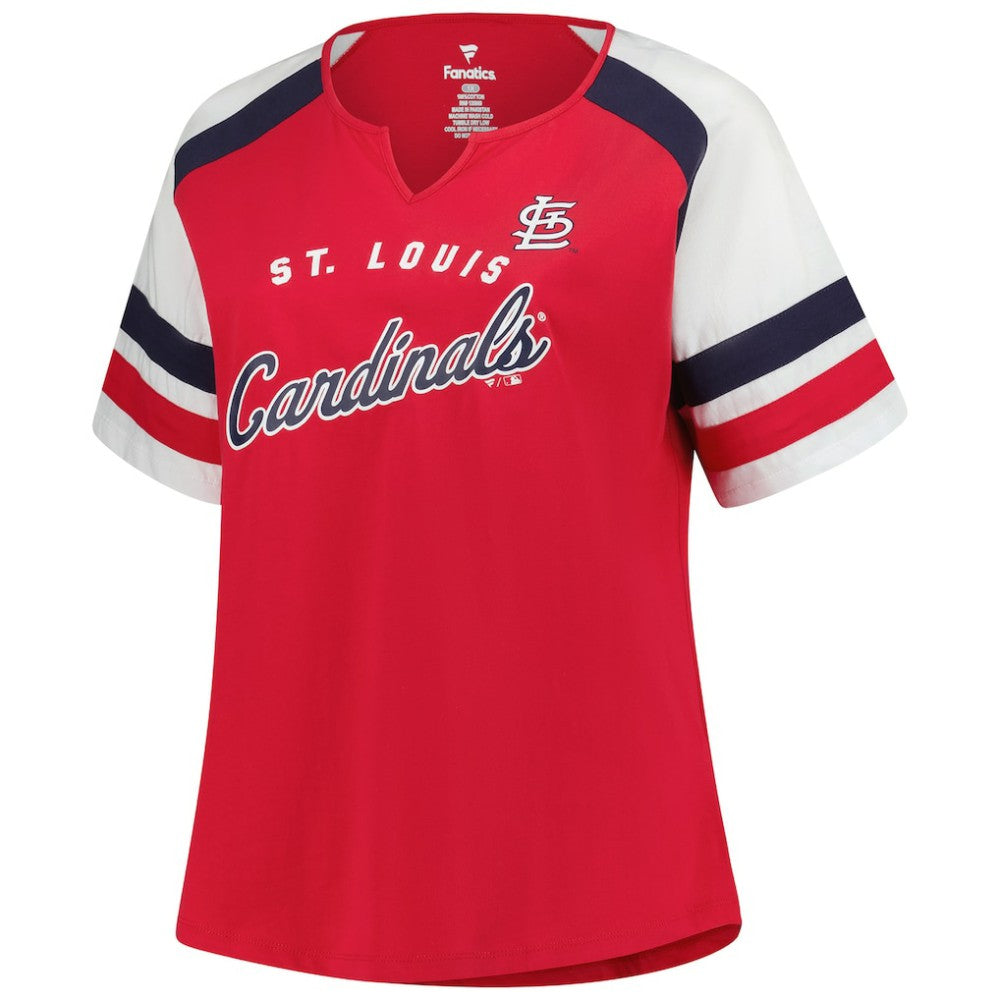 St. Louis Cardinals Profile Women's Plus Sized Arched Notch Neck T-Shirt Sale